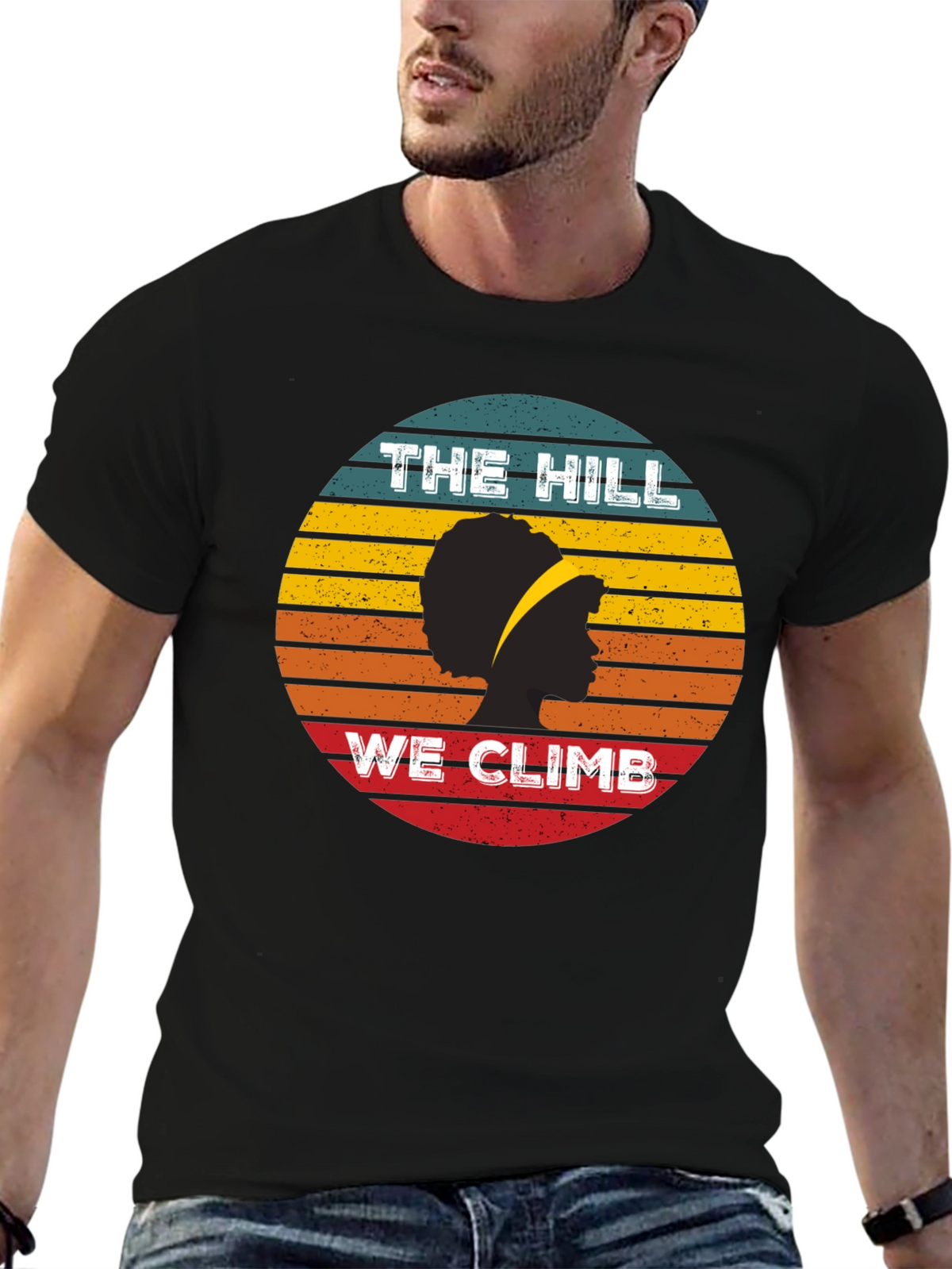 The Hill We Climb T-Shirt - Retro Sunset Design