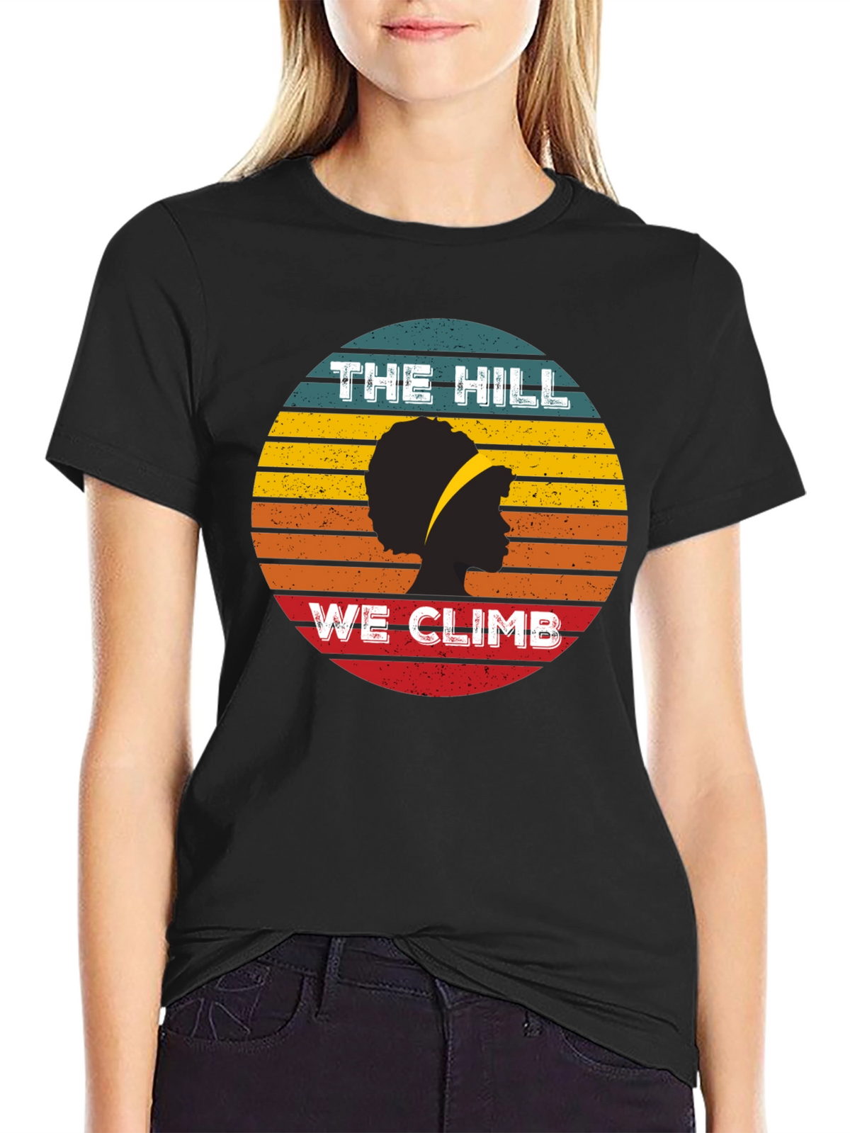 The Hill We Climb T-Shirt - Retro Sunset Design
