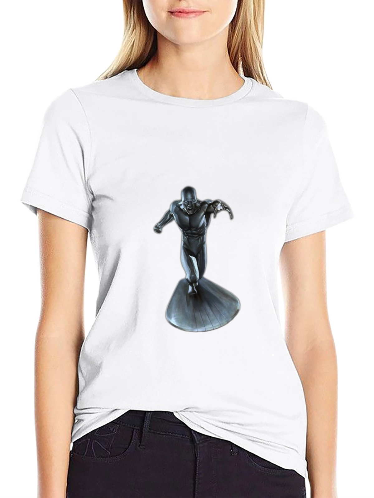 Silver Surfer Graphic Black T-Shirt
