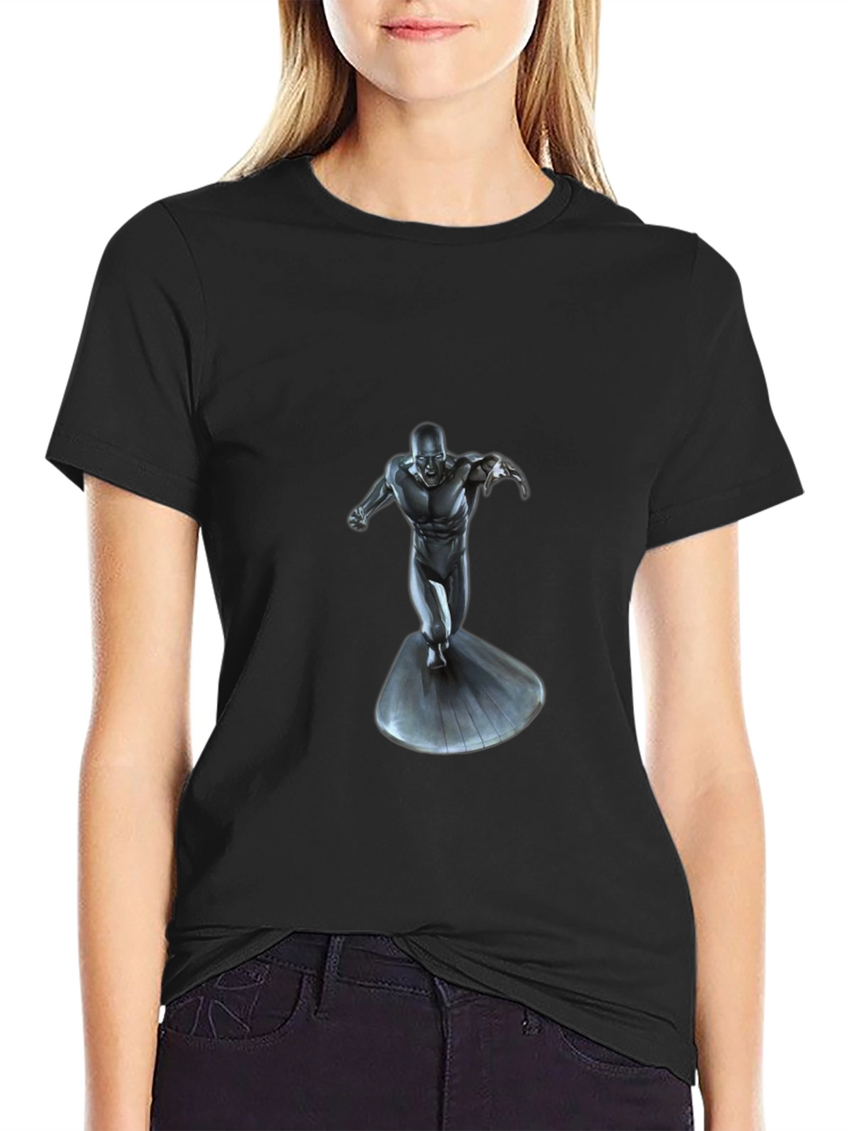 Silver Surfer Graphic Black T-Shirt