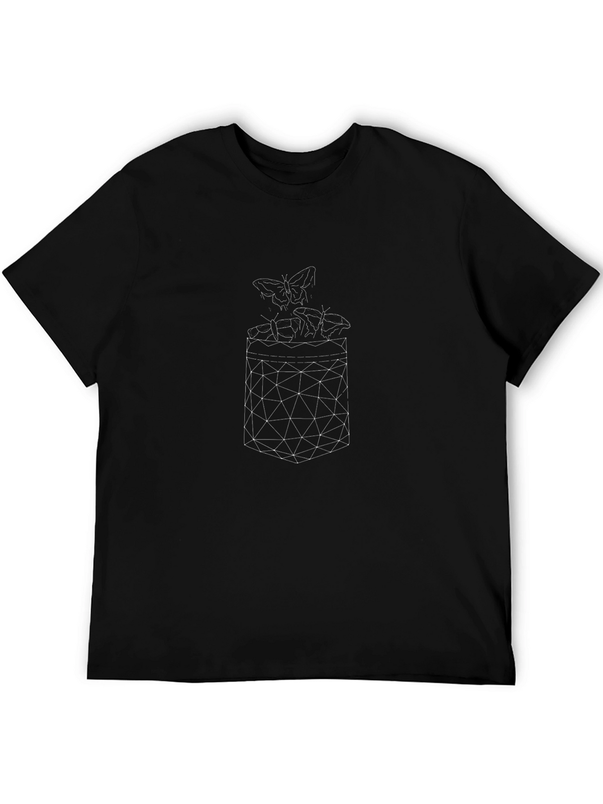 Geometric Butterfly Pocket T-Shirt - Stylish Menswear