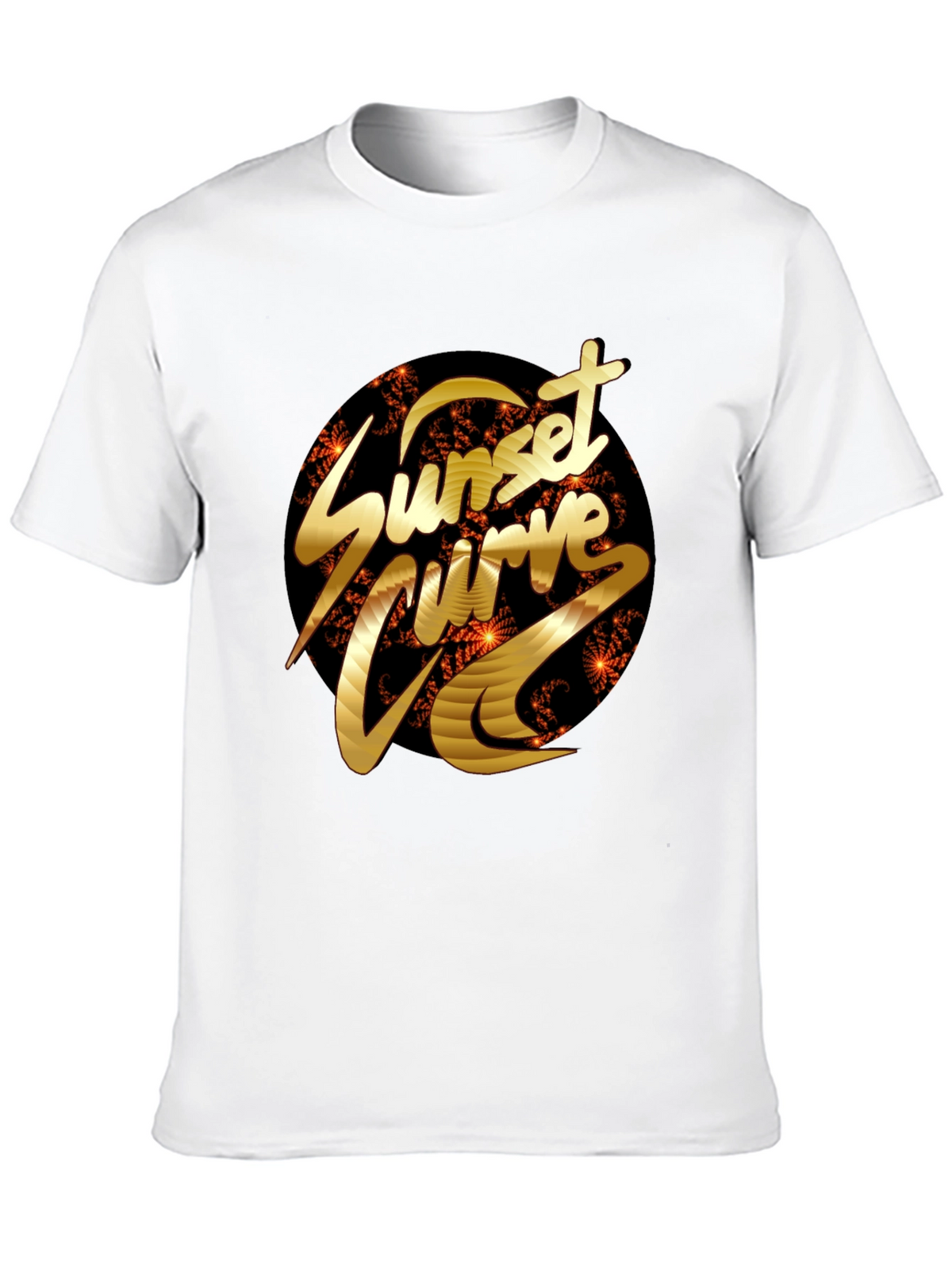 Sunset Curve Graphic Tee - Black Cotton T-Shirt