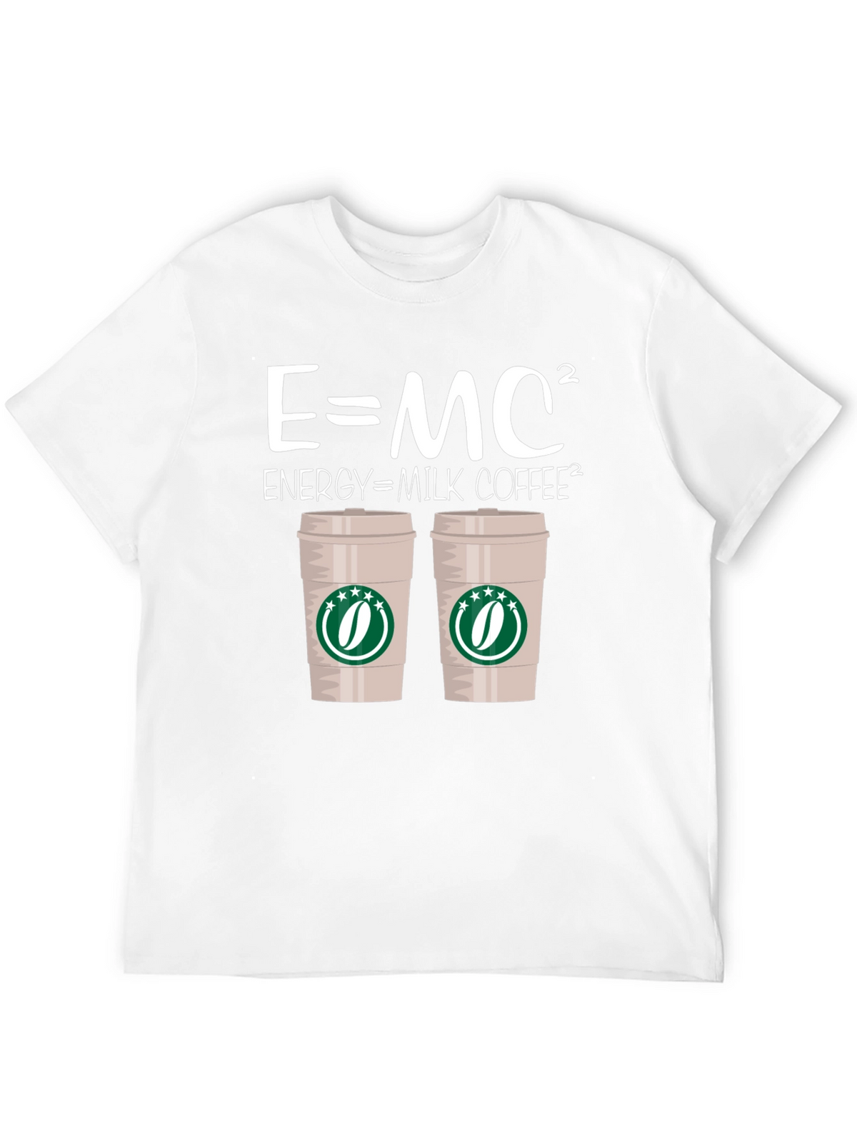 E=MC² Energy = Milk Coffee² Black T-Shirt