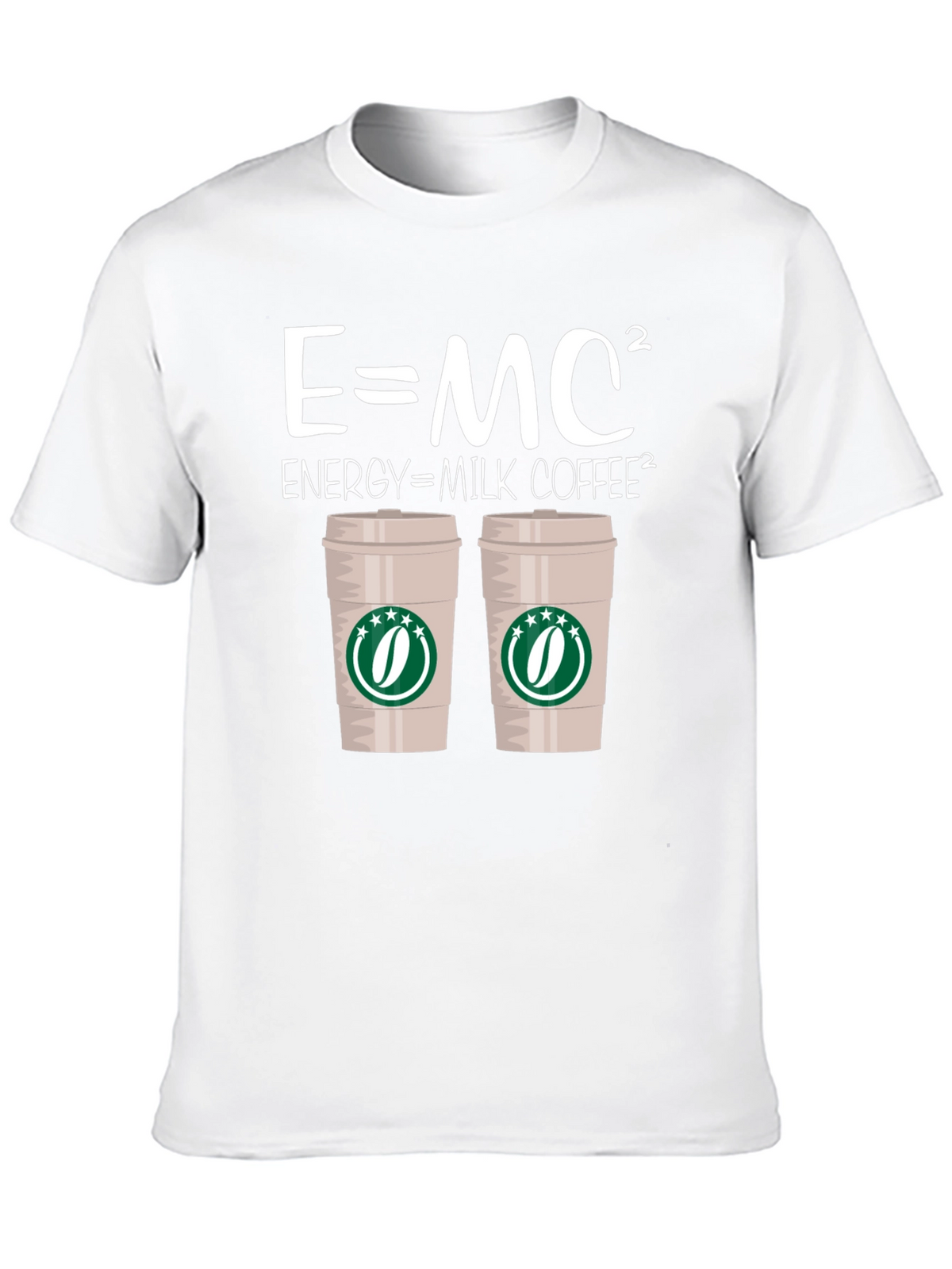 E=MC² Energy = Milk Coffee² Black T-Shirt