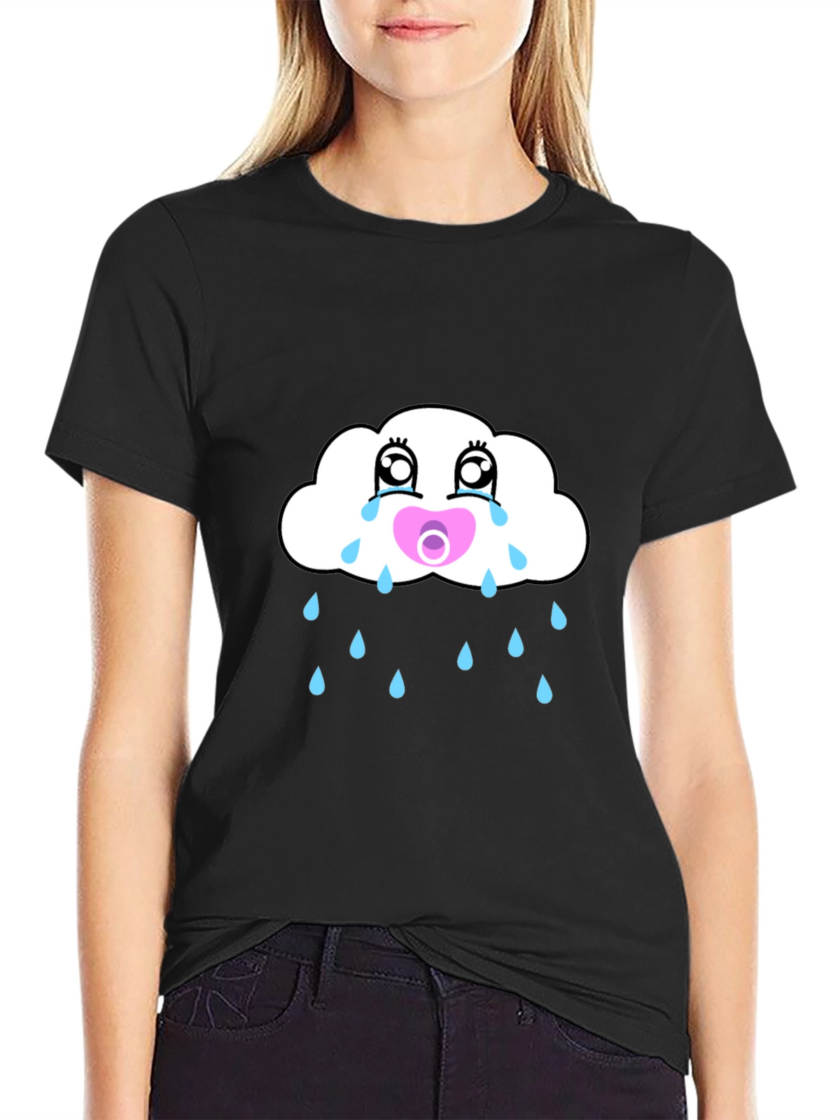 Crying Cloud Pacifier Mens Graphic Tee