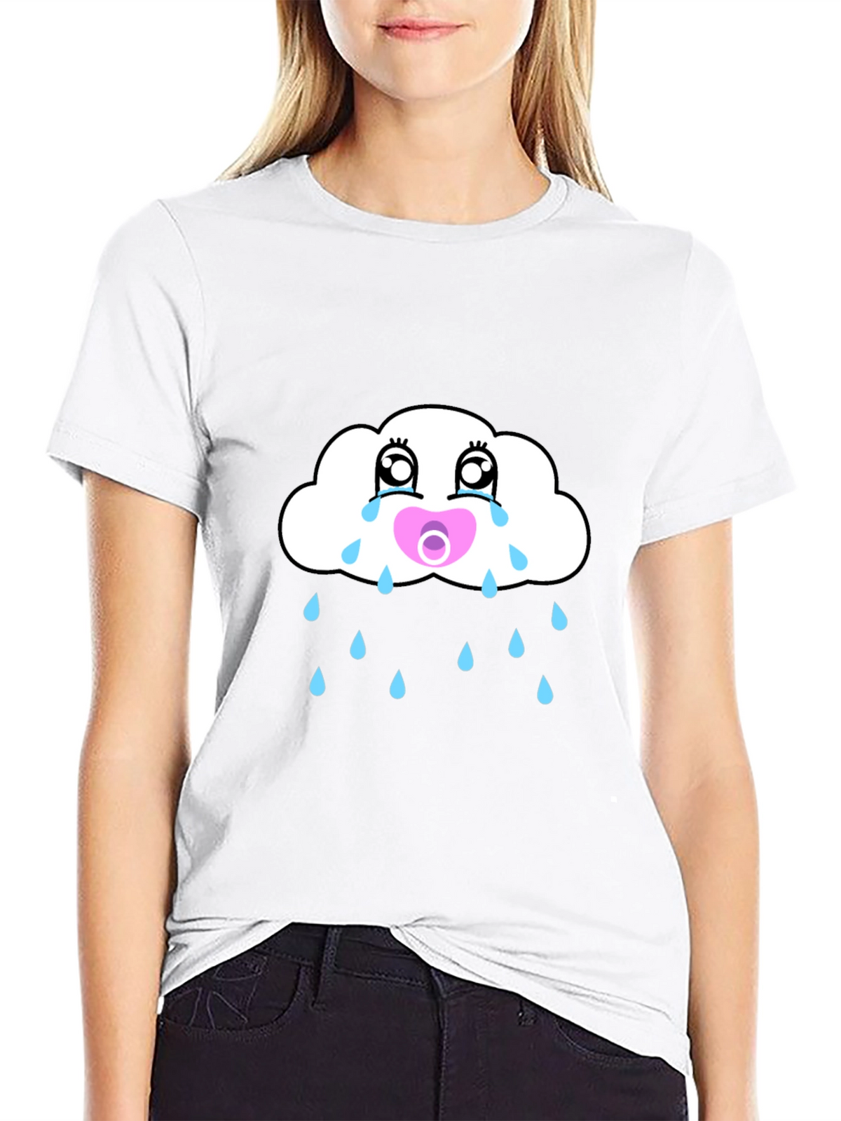 Crying Cloud Pacifier Mens Graphic Tee