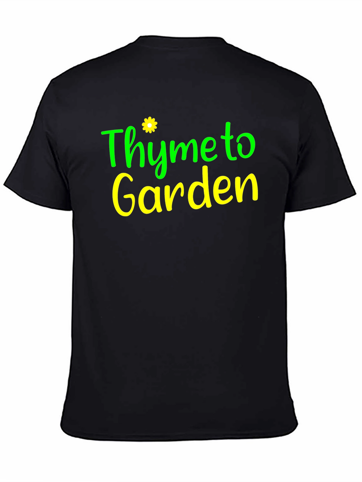 Thyme to Garden Black Graphic T-Shirt