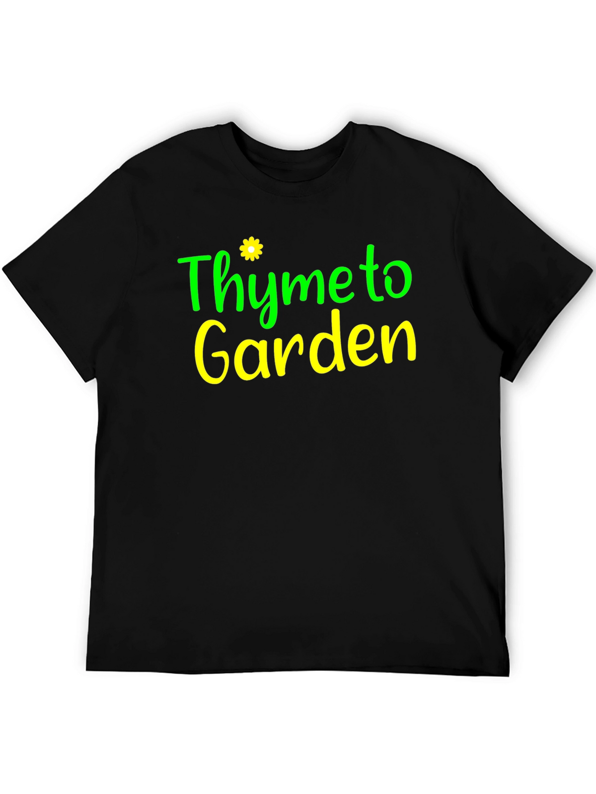 Thyme to Garden Black Graphic T-Shirt