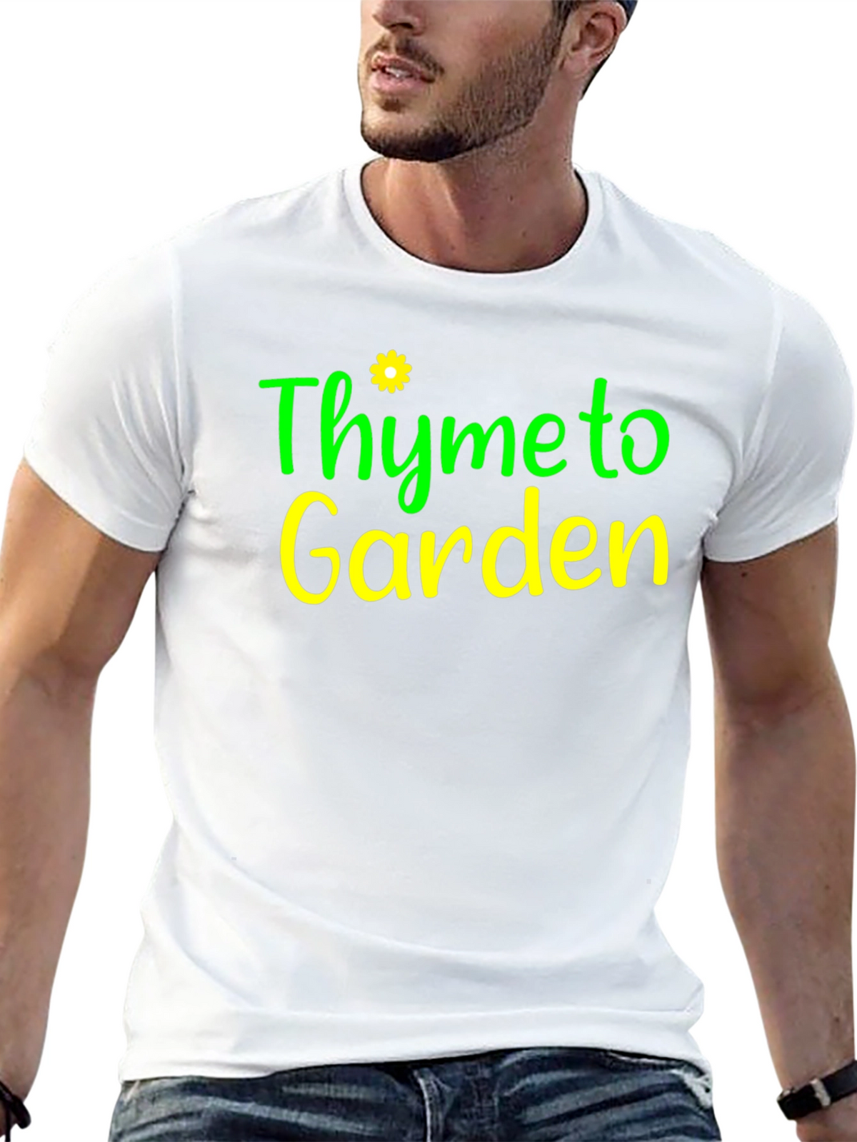 Thyme to Garden Black Graphic T-Shirt