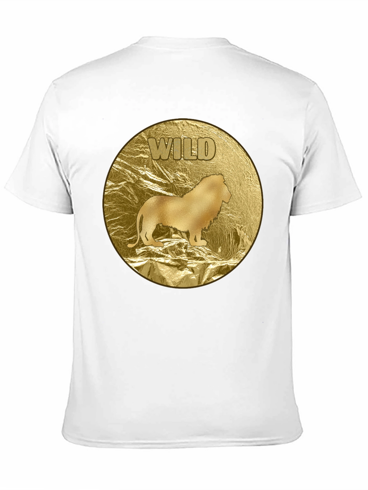 Wild Lion Graphic Tee - Gold Animal Print T-Shirt