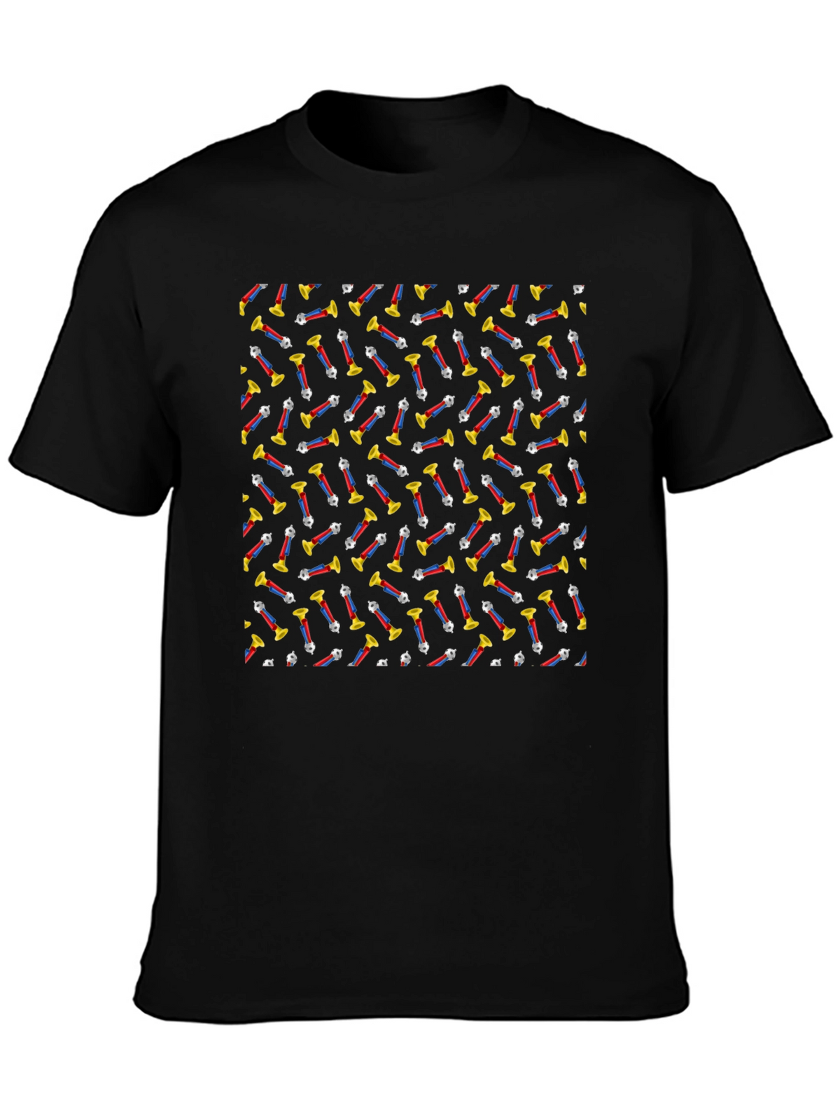 Retro PEZ Dispenser Pattern Black T-Shirt