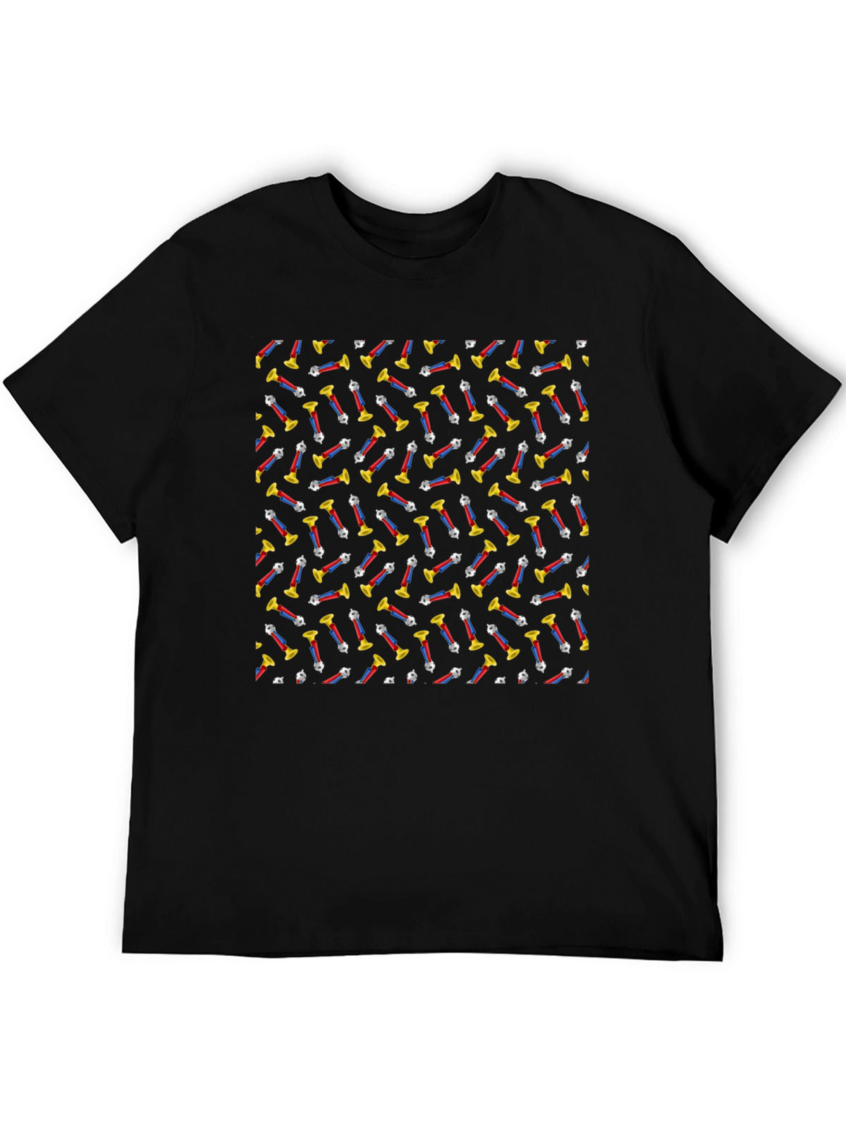 Retro PEZ Dispenser Pattern Black T-Shirt