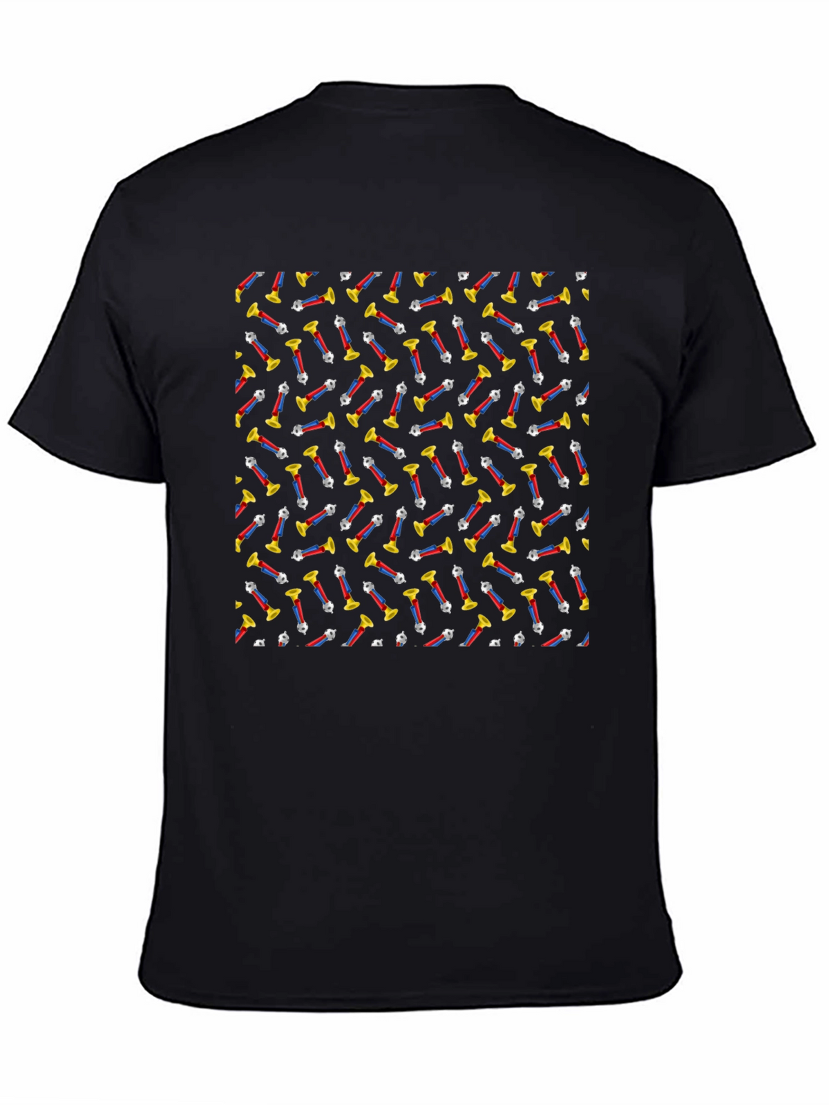 Retro PEZ Dispenser Pattern Black T-Shirt