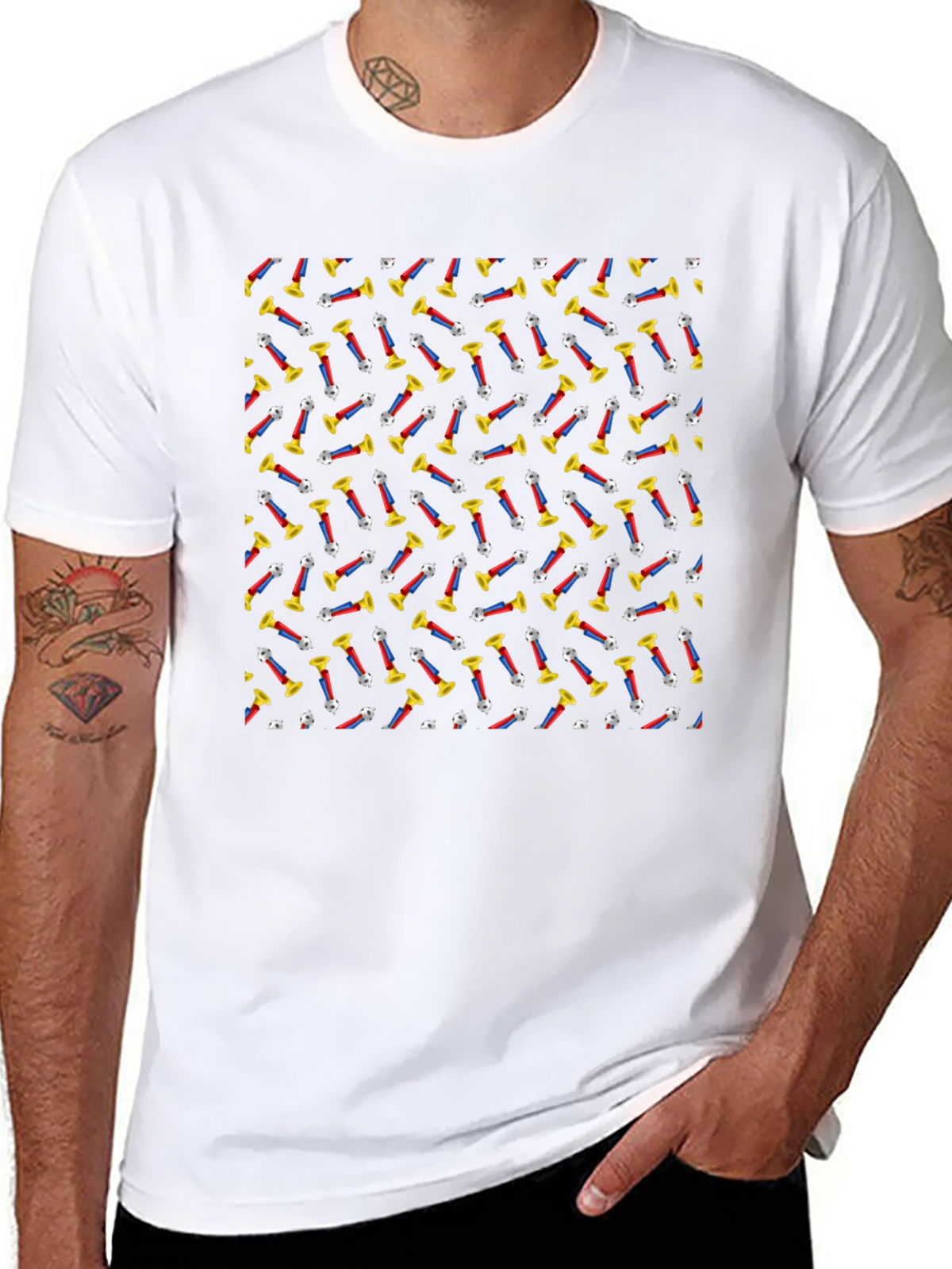 Retro PEZ Dispenser Pattern Black T-Shirt