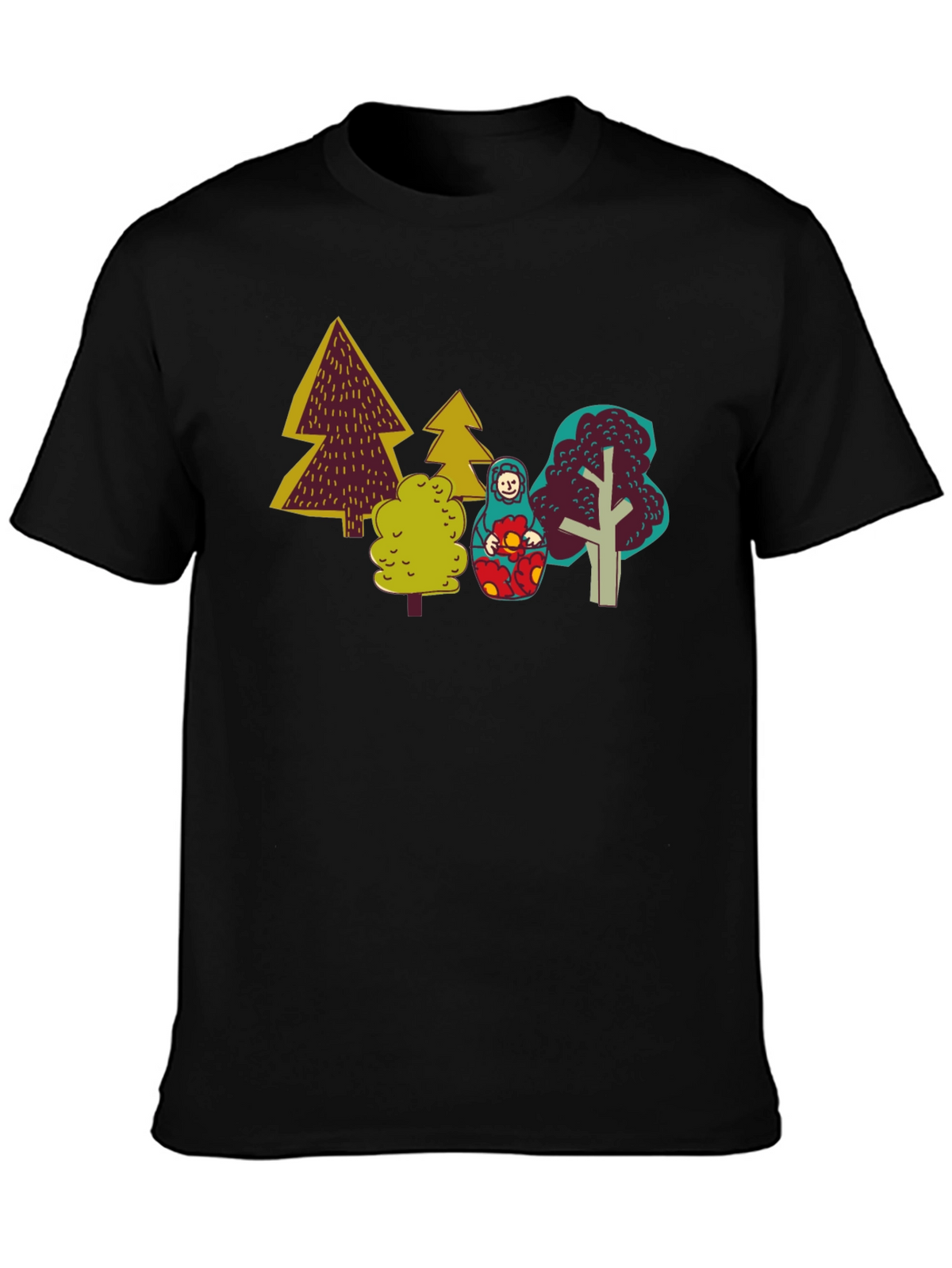 Unique Forest Matryoshka Doll Graphic Tee