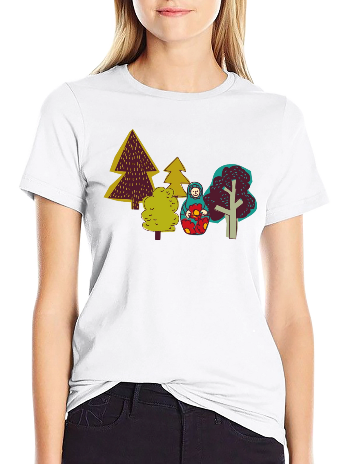 Unique Forest Matryoshka Doll Graphic Tee