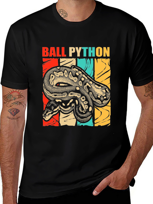 Ball Python Graphic Tee - Retro Snake Lover T-Shirt