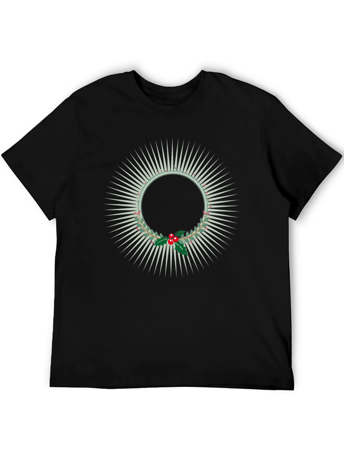 Festive Wreath Graphic Tee - Holiday Style