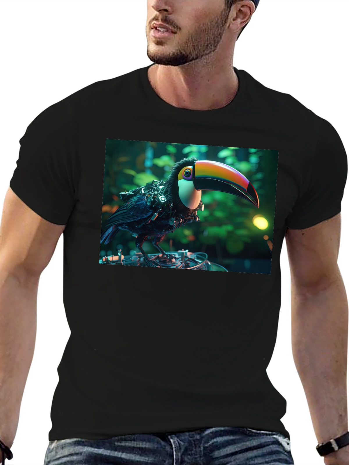 Cyber Toucan T-Shirt - Unique Graphic Print