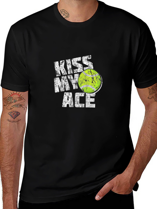 Kiss My Ace Tennis T-Shirt - Black
