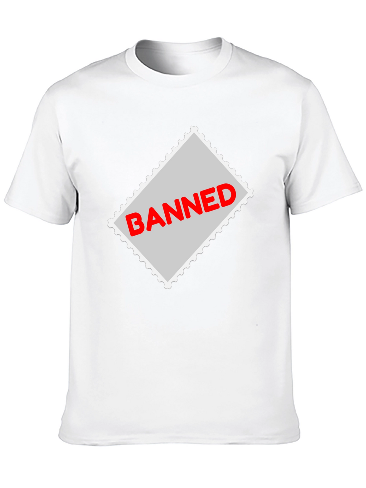 Banned Stamp Graphic Tee - Black Casual T-Shirt