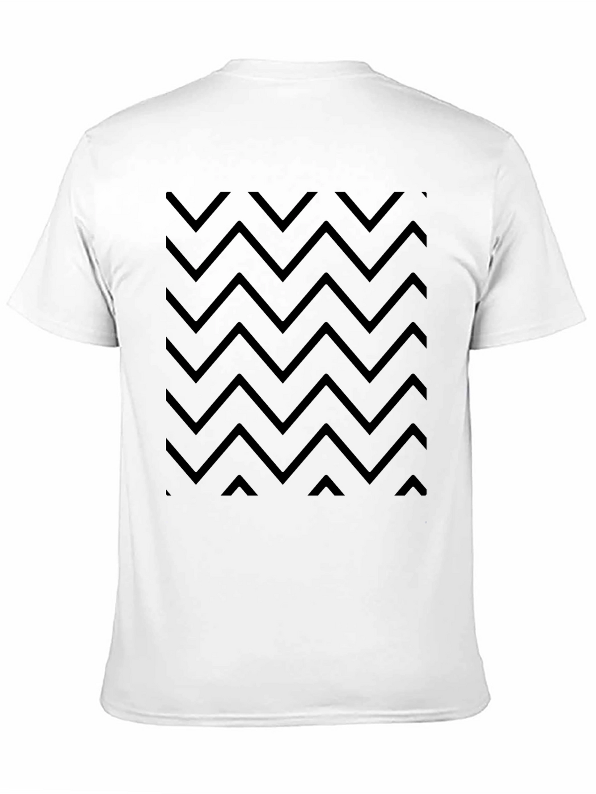 Chevron Pattern Tee - Mens Casual Black Shirt