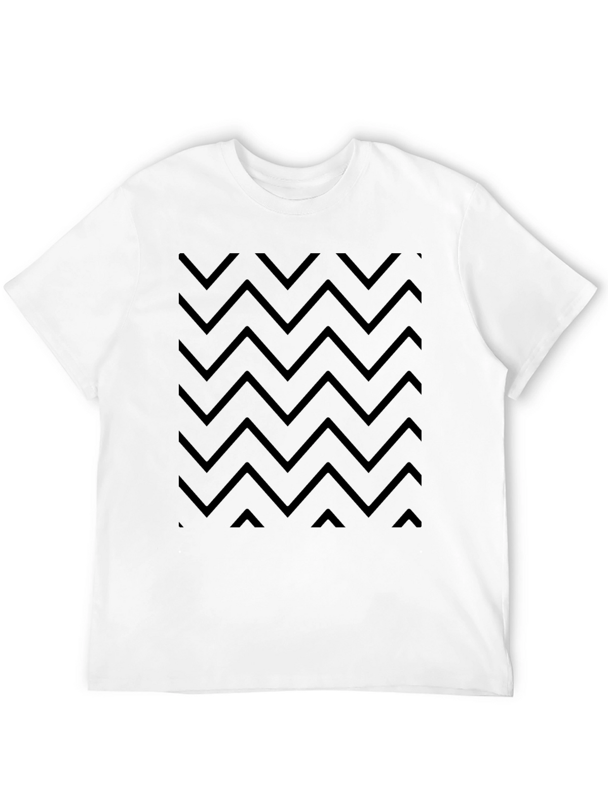Chevron Pattern Tee - Mens Casual Black Shirt