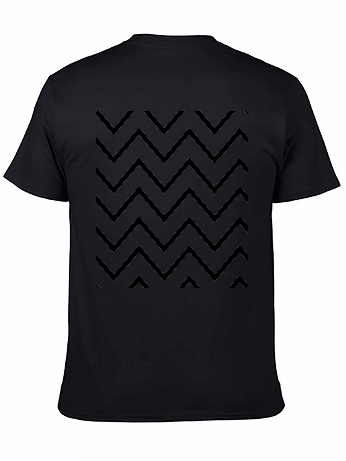 Chevron Pattern Tee - Mens Casual Black Shirt