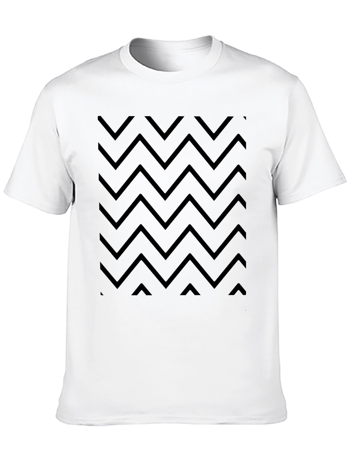 Chevron Pattern Tee - Mens Casual Black Shirt
