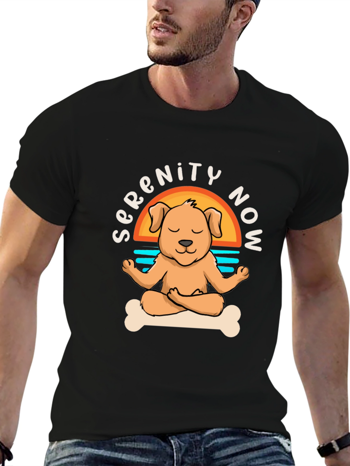 Serenity Now Dog Yoga Meditation T-Shirt