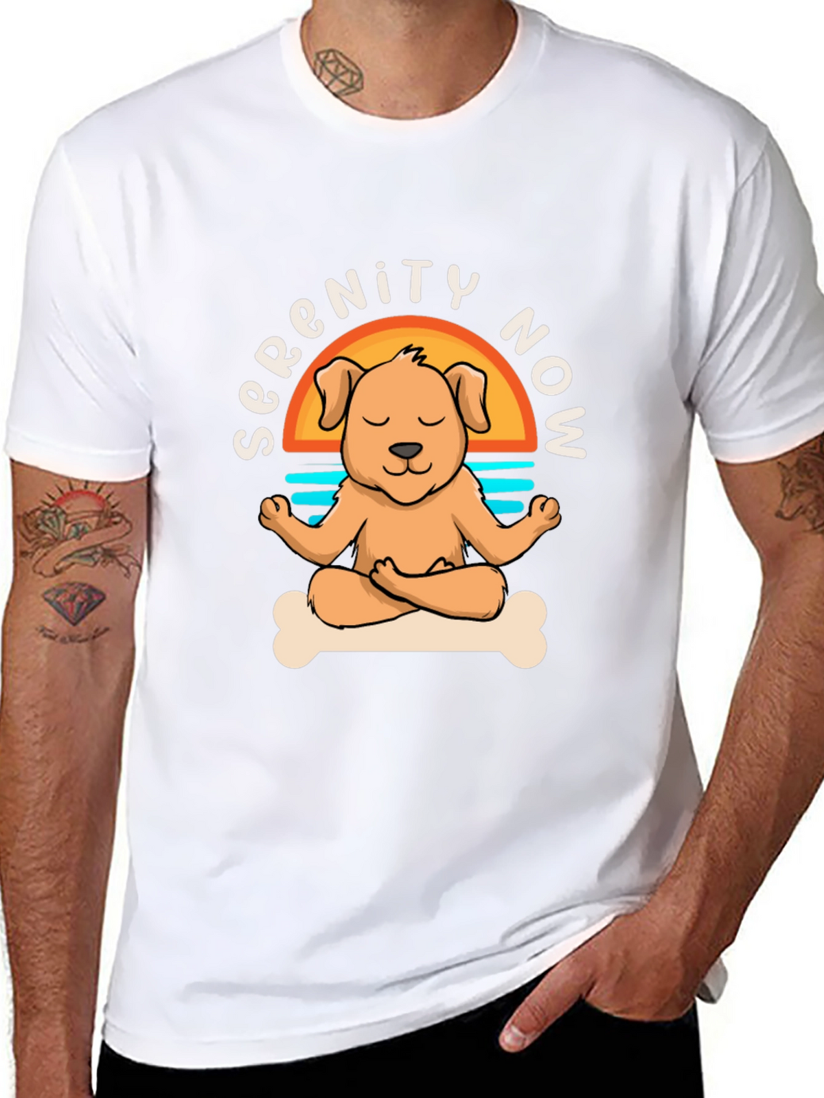 Serenity Now Dog Yoga Meditation T-Shirt