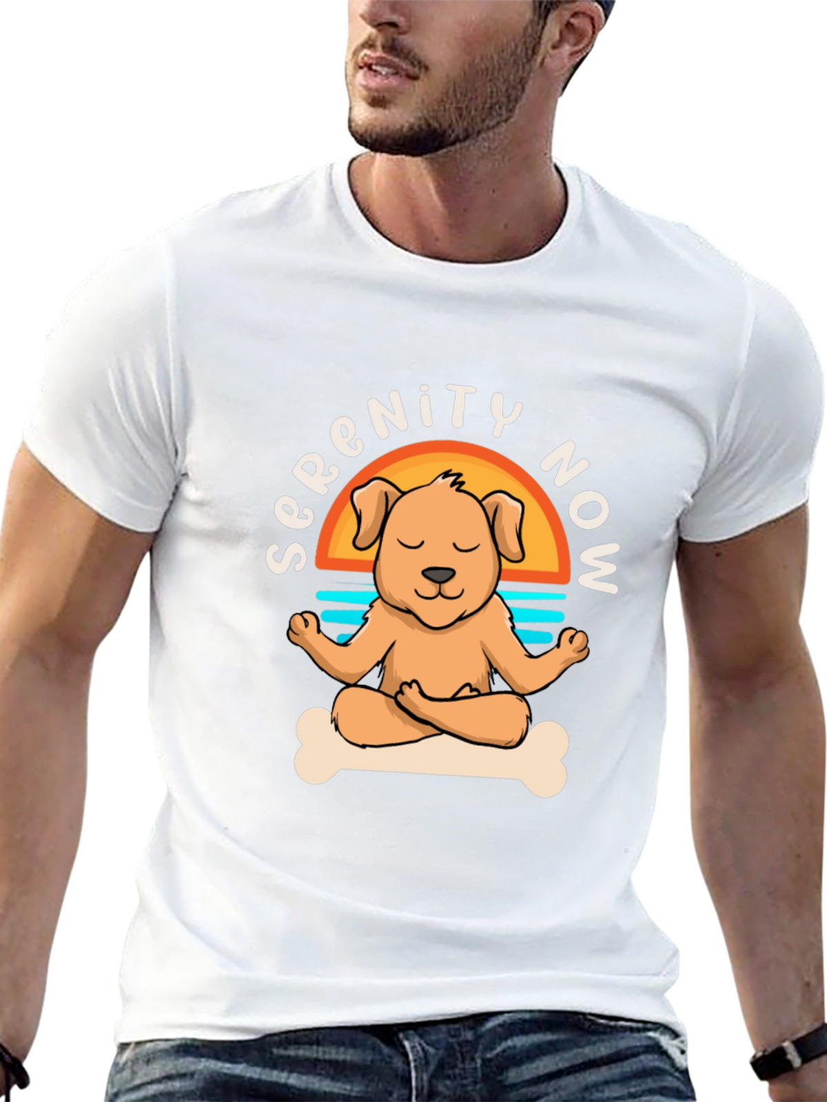 Serenity Now Dog Yoga Meditation T-Shirt