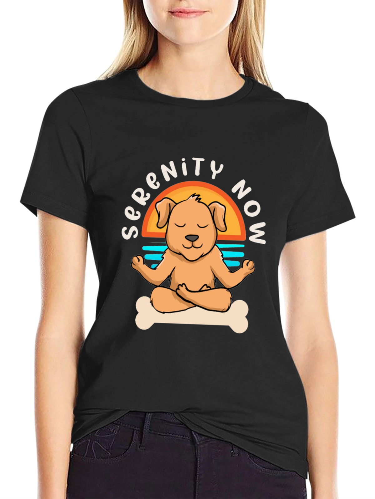 Serenity Now Dog Yoga Meditation T-Shirt