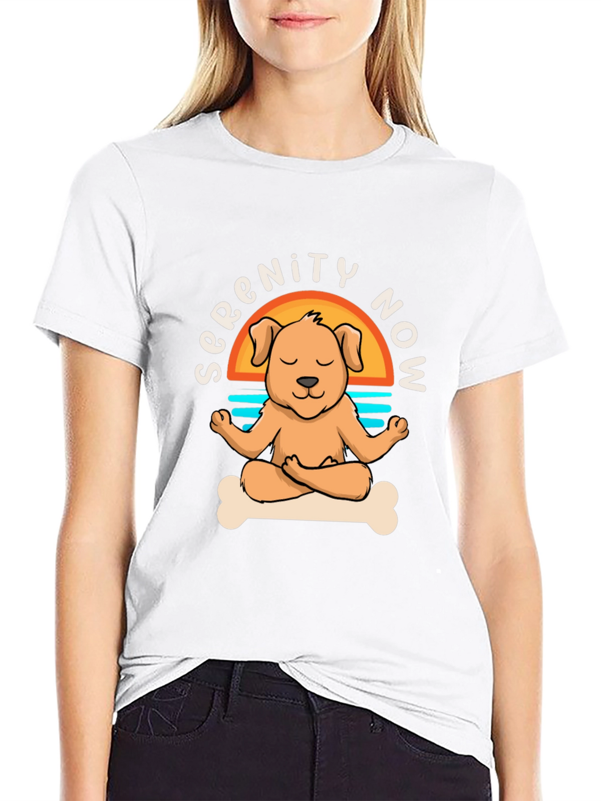 Serenity Now Dog Yoga Meditation T-Shirt