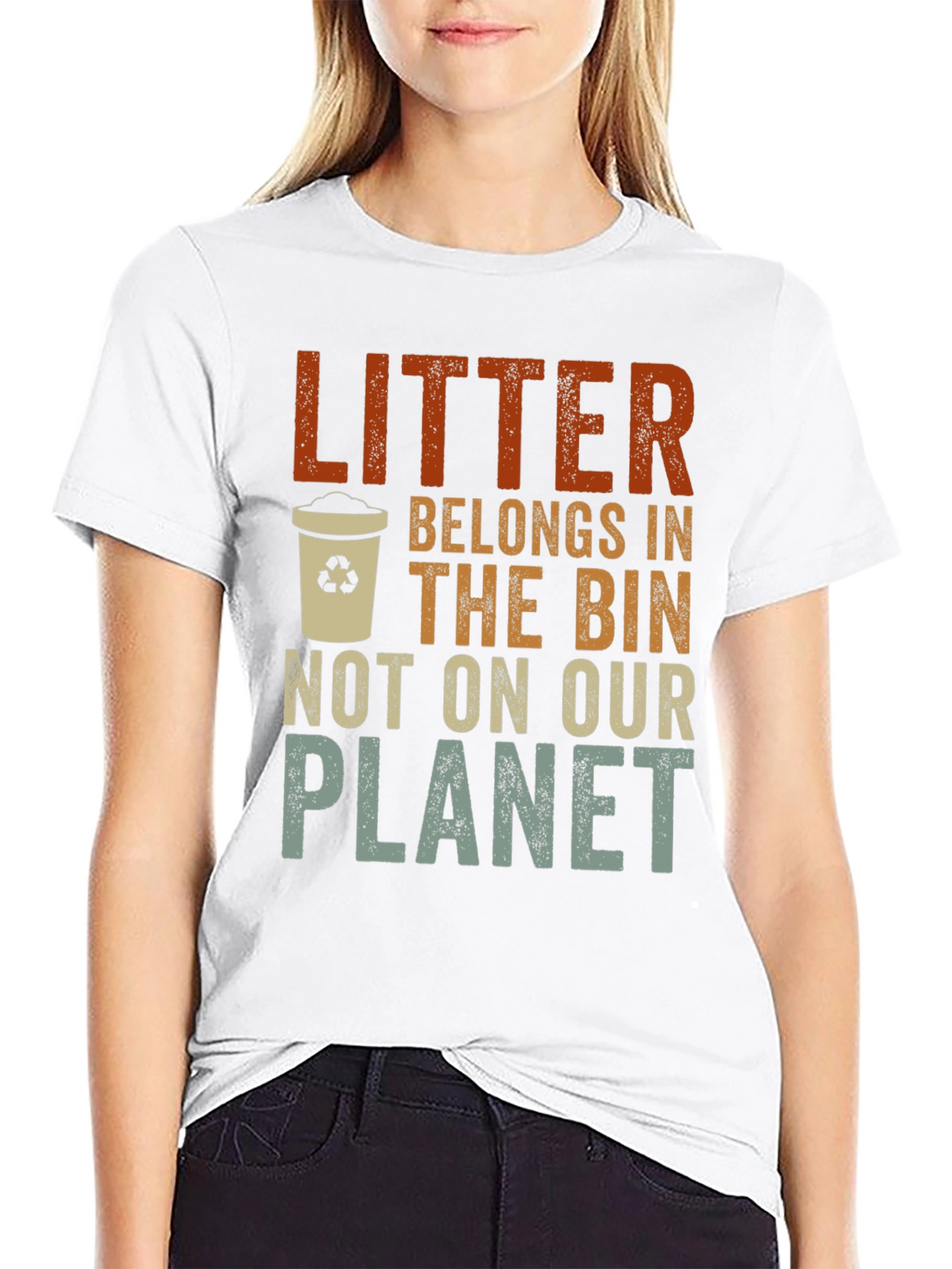 Litter Belongs In The Bin Graphic T-Shirt
