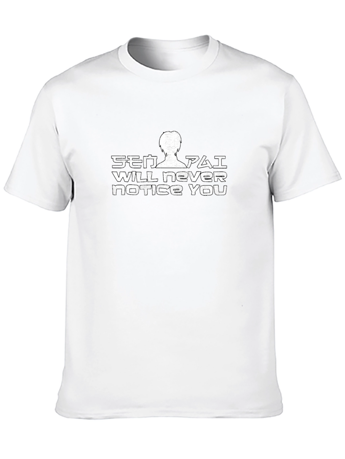 Senpai Will Never Notice You Black T-Shirt