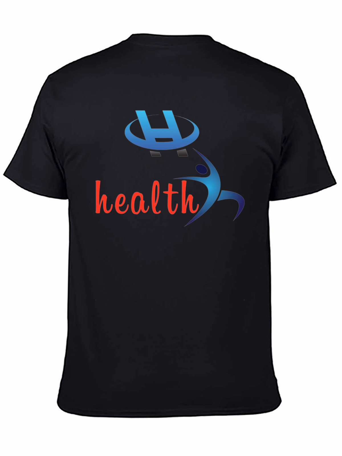 Health-Themed Black T-Shirt
