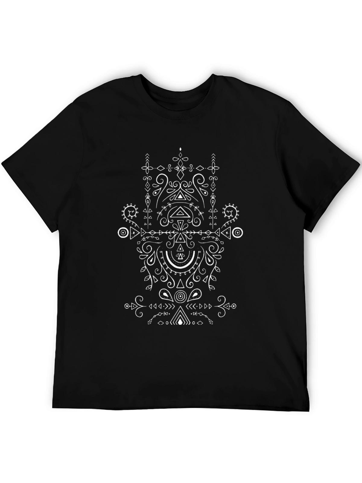 Abstract Geometric T-Shirt - Black