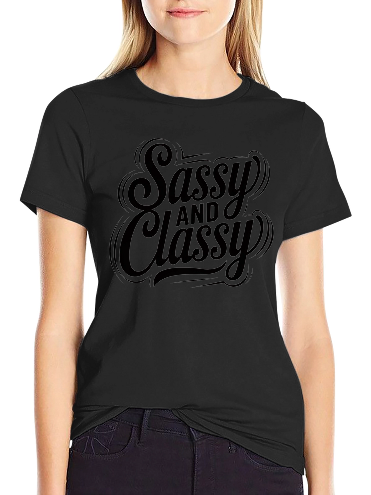 Sassy and Classy Black Graphic T-Shirt