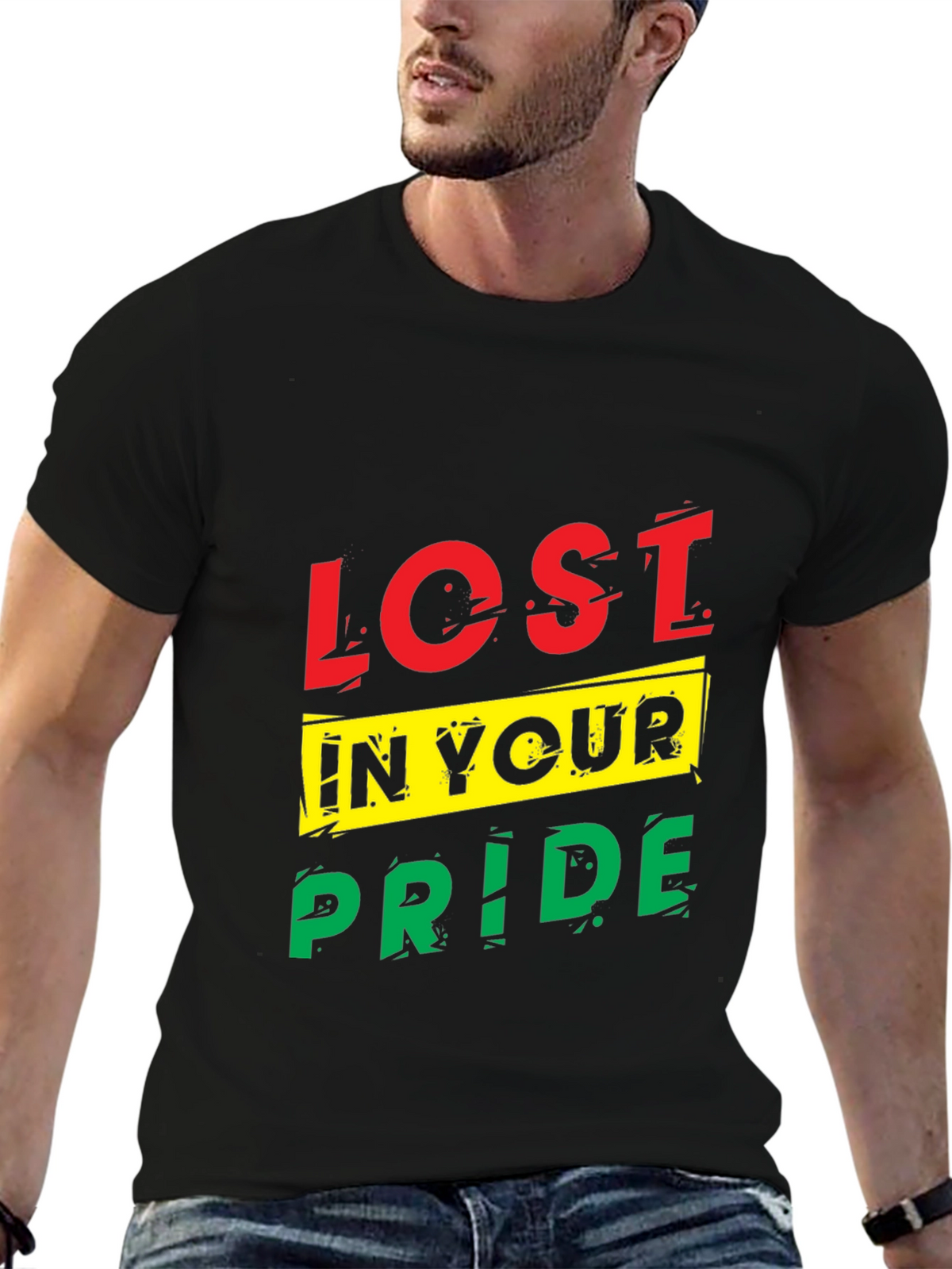 Lost In Your Pride Graphic T-Shirt - Black