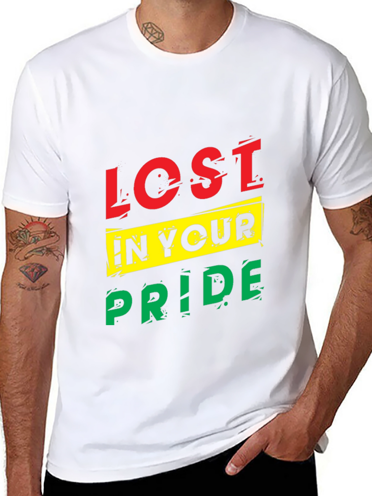 Lost In Your Pride Graphic T-Shirt - Black