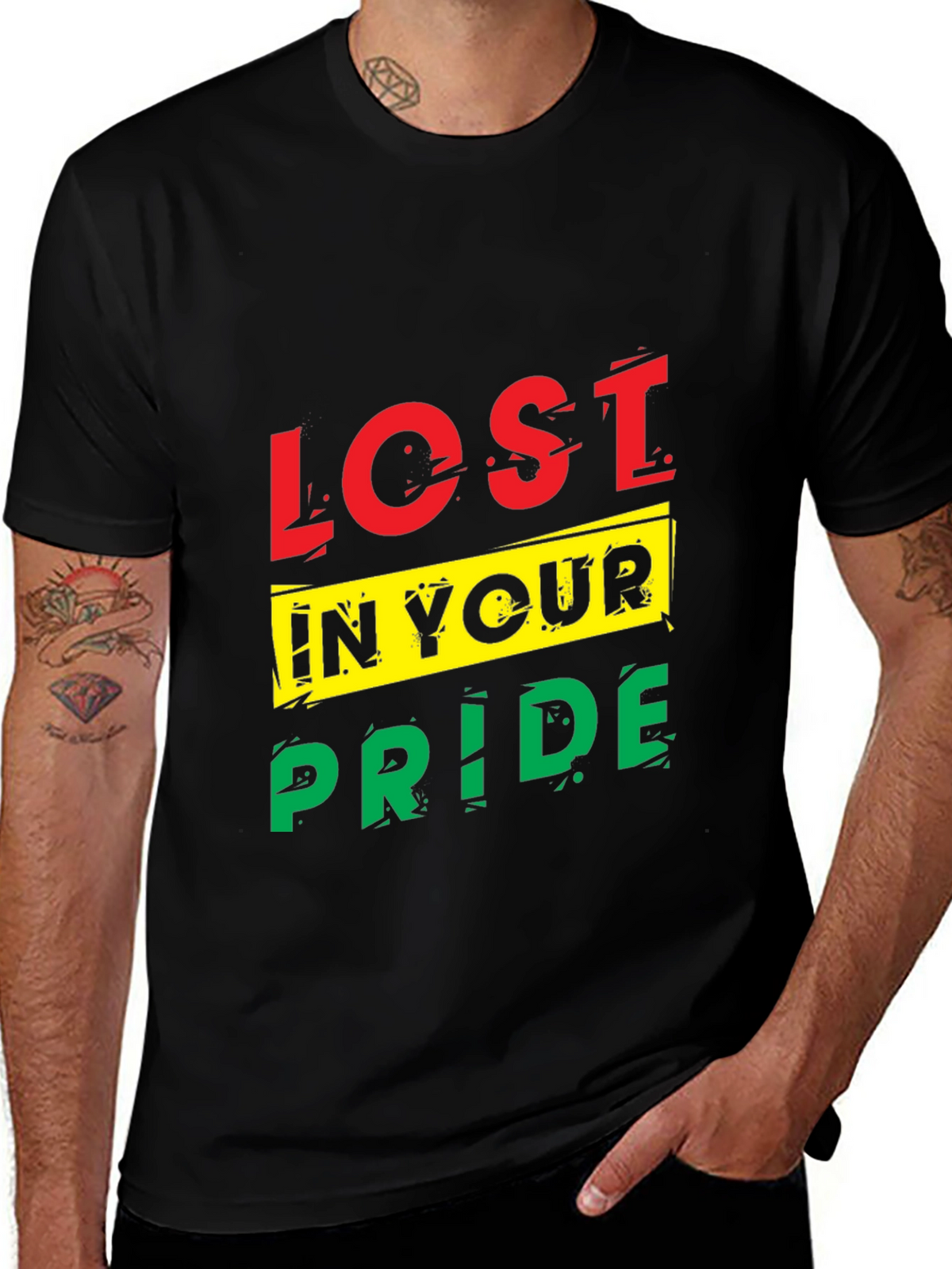 Lost In Your Pride Graphic T-Shirt - Black