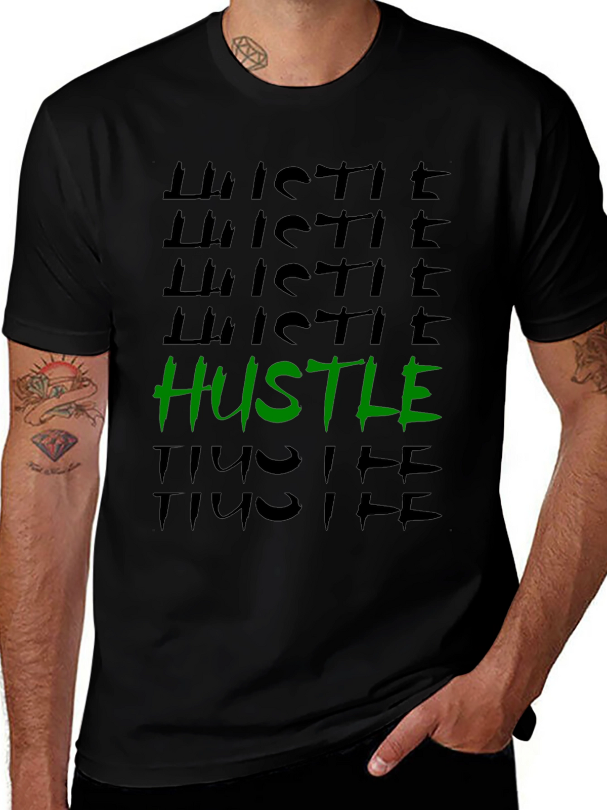 Hustle Graphic Tee - Trendy Black T-Shirt