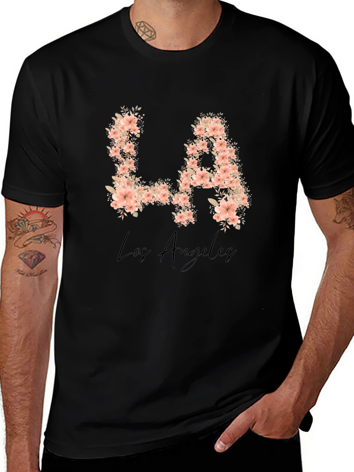 Floral LA Los Angeles Graphic T-Shirt
