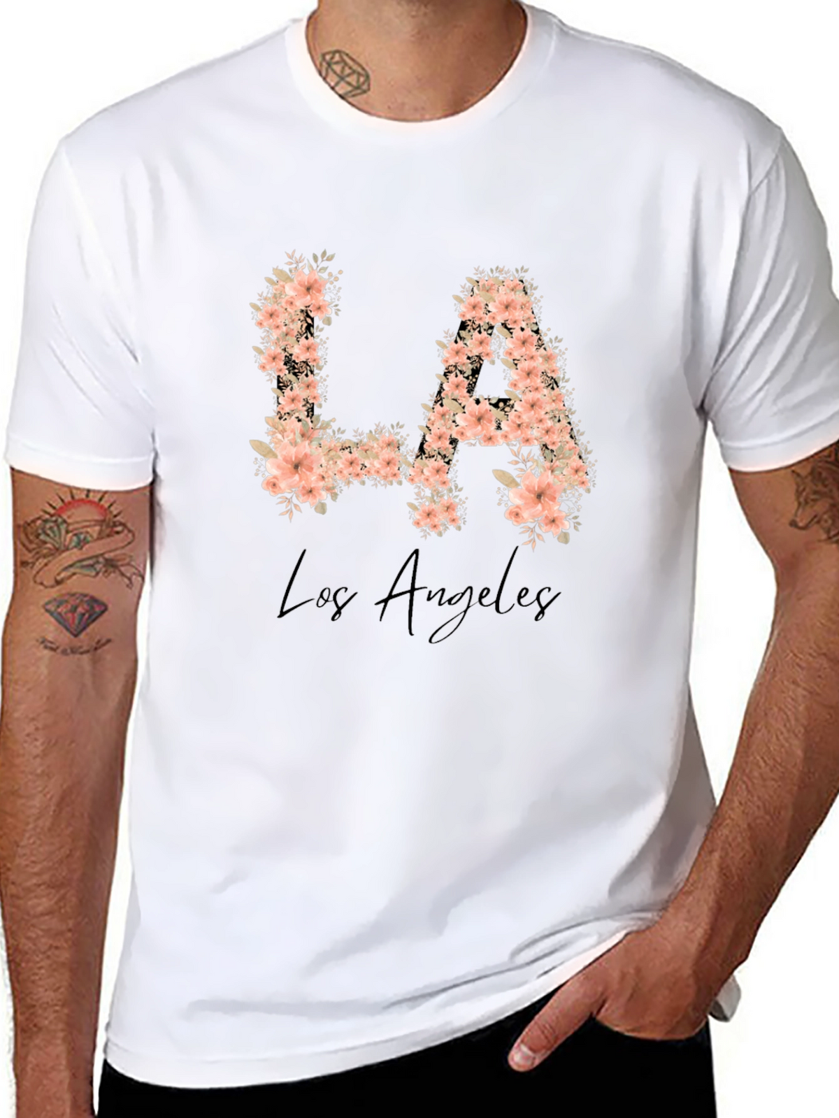 Floral LA Los Angeles Graphic T-Shirt