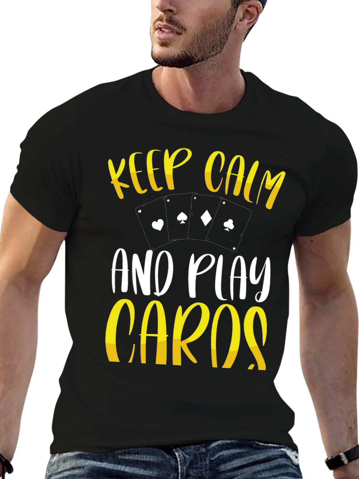 Keep Calm Play Cards Graphic T-Shirt