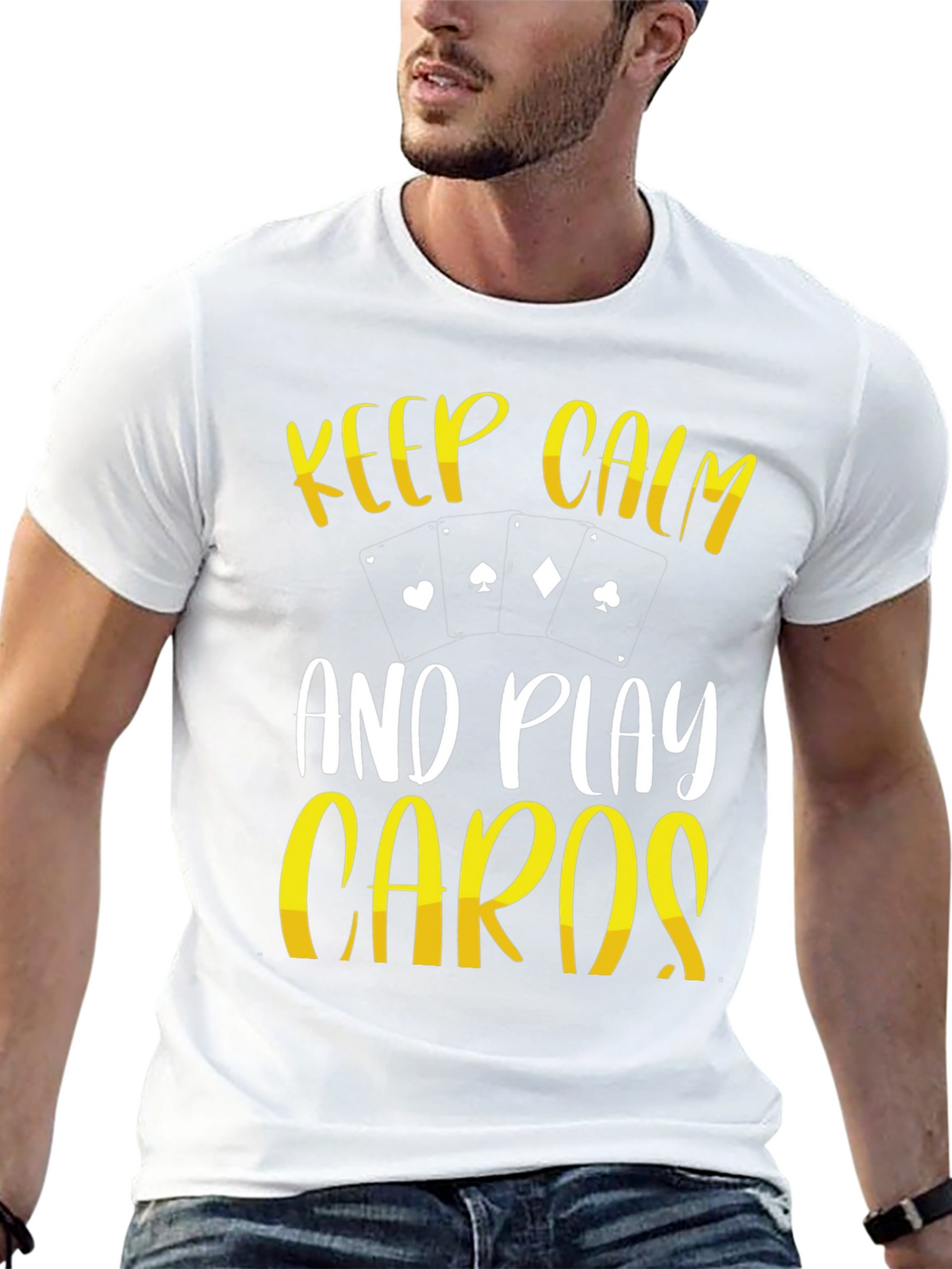 Keep Calm Play Cards Graphic T-Shirt