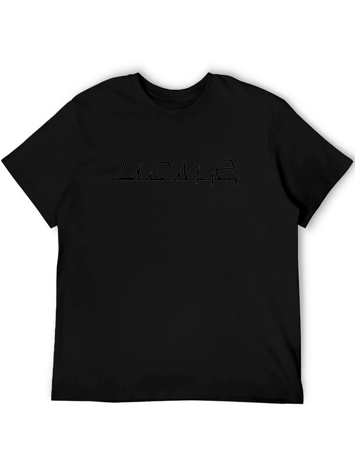 Love Heartbeat Graphic Black T-Shirt