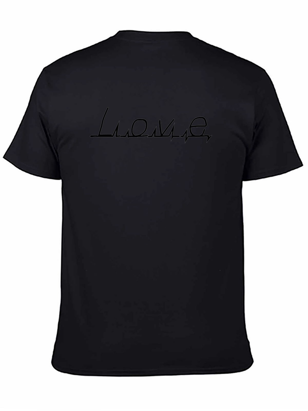 Love Heartbeat Graphic Black T-Shirt
