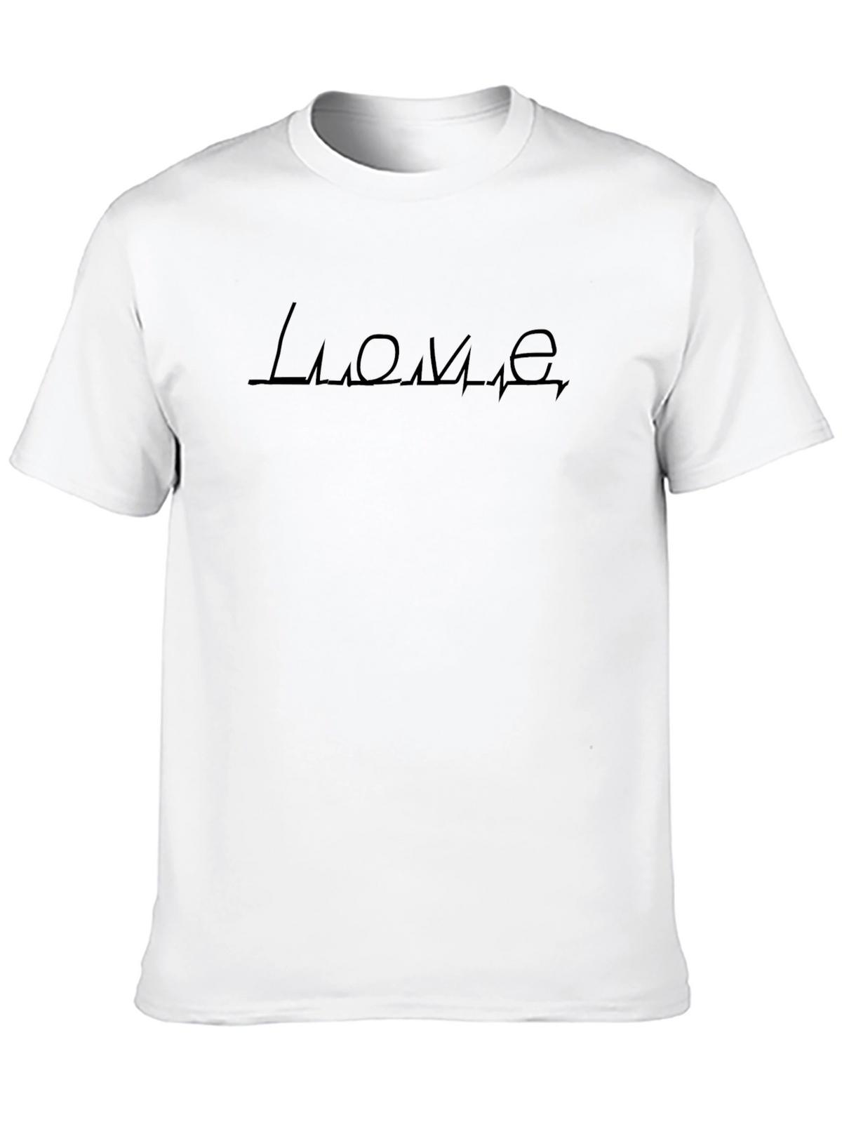 Love Heartbeat Graphic Black T-Shirt